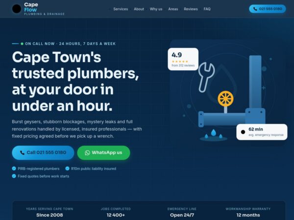 plumber - One-page website template preview