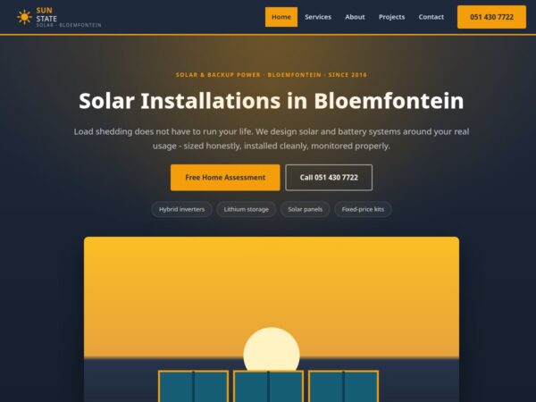 solar-services - One-page website template preview